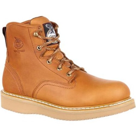 Georgia Boot Men's Wedge Work Boot, 7 W, SPR Leather, 6 in Height, Barracuda Gold G6152